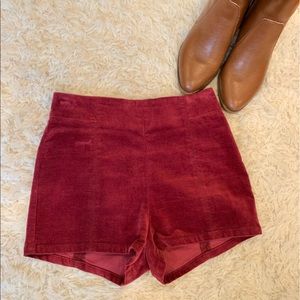 UO Velvet High Rise Shorties